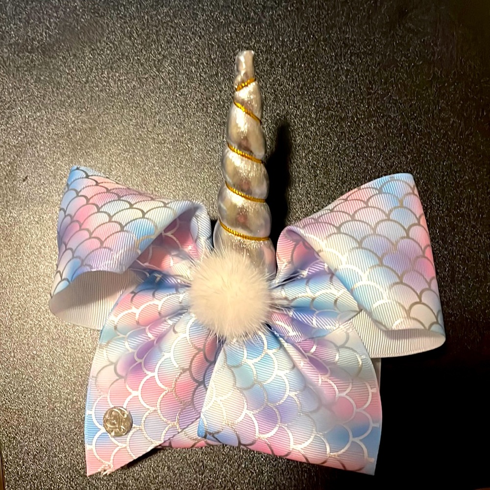 Girls unicorn hair bow